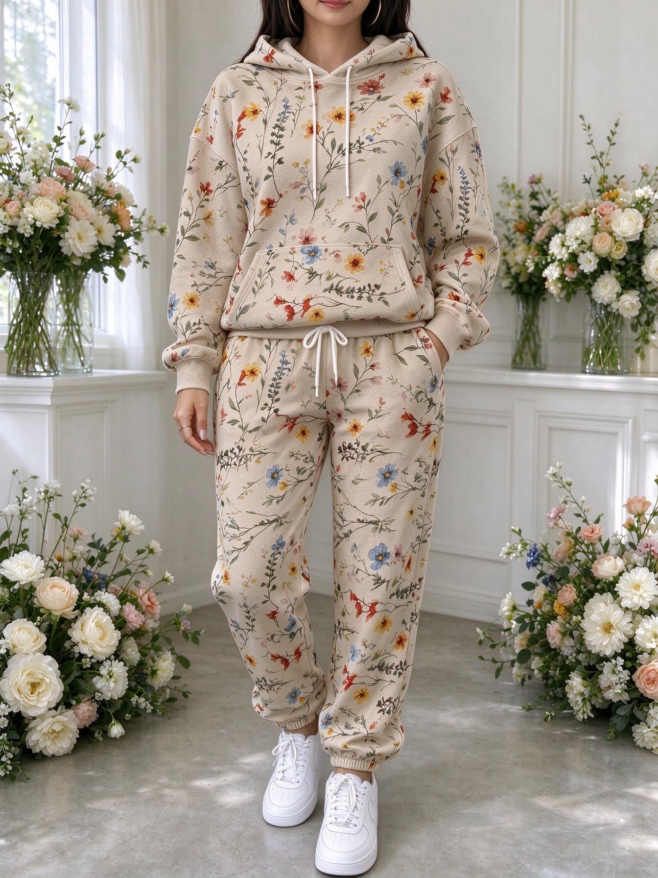 Women Wildflower Floral Hooded - Joggers Pants review and price