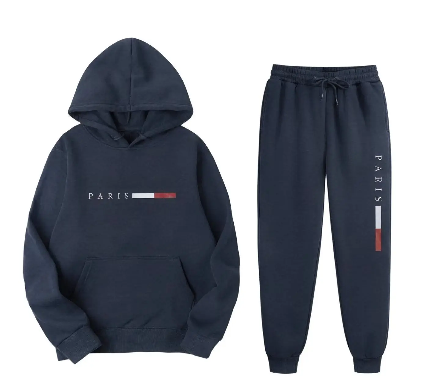 Paris Letter Print Men Hoodie  - Joggers Pants review and price